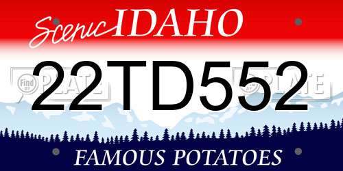 22TD552 Idaho License Plate