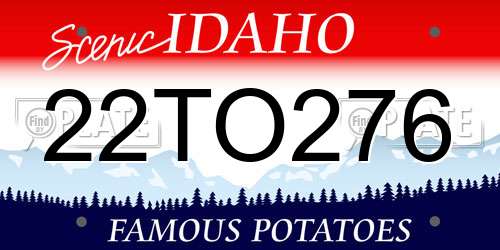 22TO276 Idaho License Plate