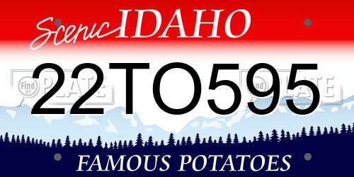22TO595 Idaho License Plate