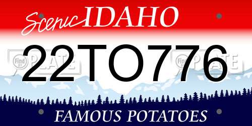 22TO776 Idaho License Plate