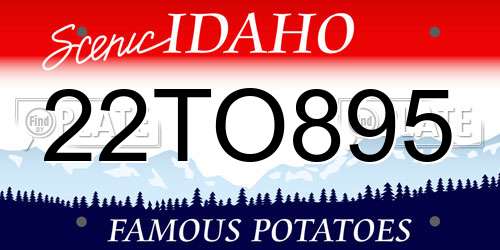 22TO895 Idaho License Plate
