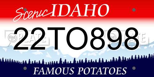 22TO898 Idaho License Plate