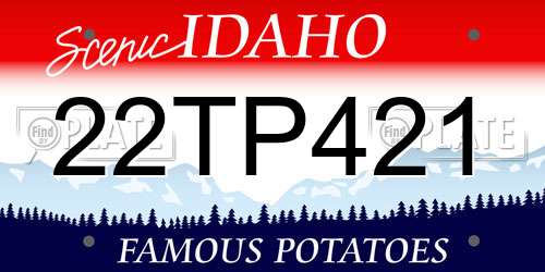 22TP421 Idaho License Plate