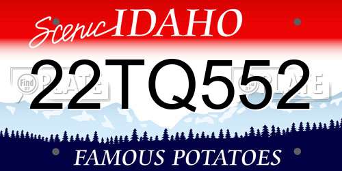 22TQ552 Idaho License Plate