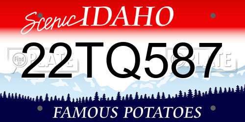 22TQ587 Idaho License Plate