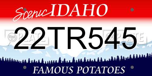 22TR545 Idaho License Plate