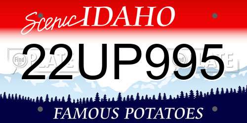 22UP995 Idaho License Plate