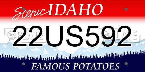 22US592 Idaho License Plate