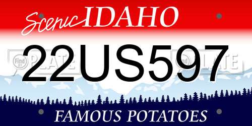 22US597 Idaho License Plate