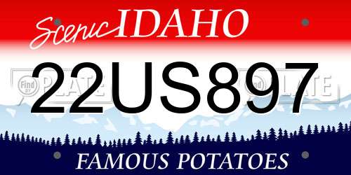 22US897 Idaho License Plate