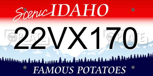 22VX170 Idaho License Plate