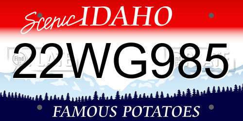 22WG985 Idaho License Plate