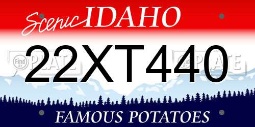 22XT440 Idaho License Plate