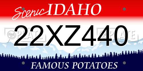 22XZ440 Idaho License Plate