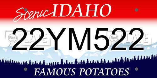 22YM522 Idaho License Plate