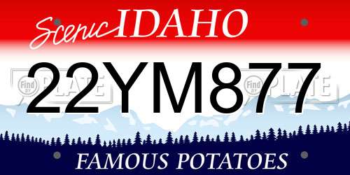 22YM877 Idaho License Plate