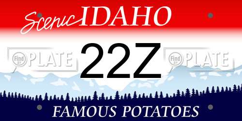 22Z Idaho License Plate