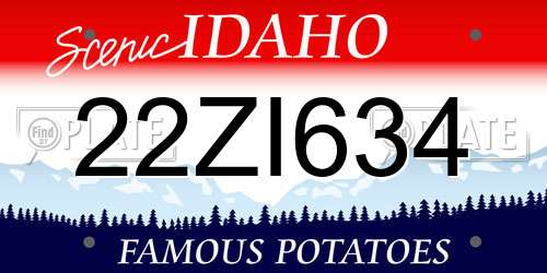 22ZI634 Idaho License Plate