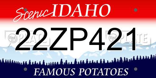22ZP421 Idaho License Plate