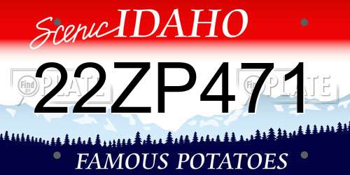 22ZP471 Idaho License Plate