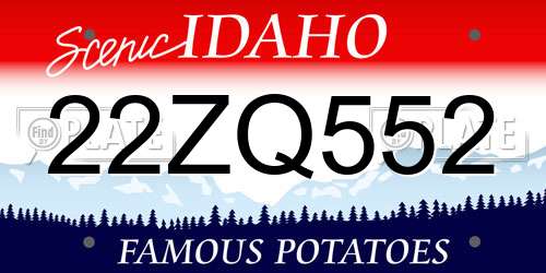22ZQ552 Idaho License Plate