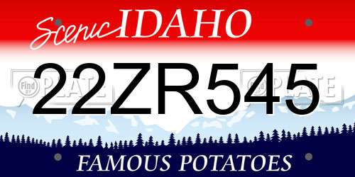 22ZR545 Idaho License Plate