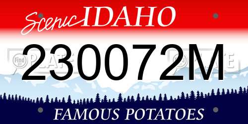 230072M Idaho License Plate