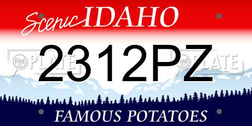 2312PZ Idaho License Plate