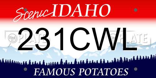 231CWL Idaho License Plate