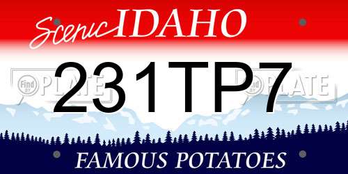 231TP7 Idaho License Plate