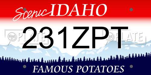 231ZPT Idaho License Plate