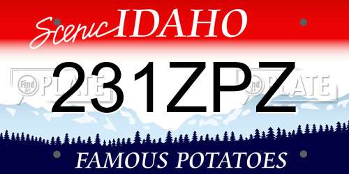 231ZPZ Idaho License Plate