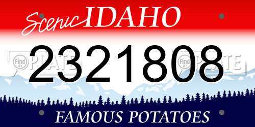 2321808 Idaho License Plate