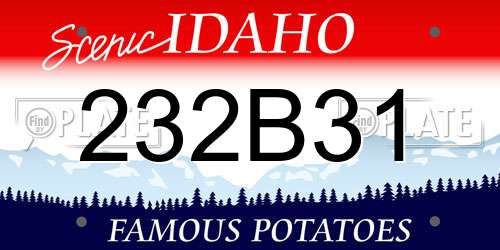 232B31 Idaho License Plate