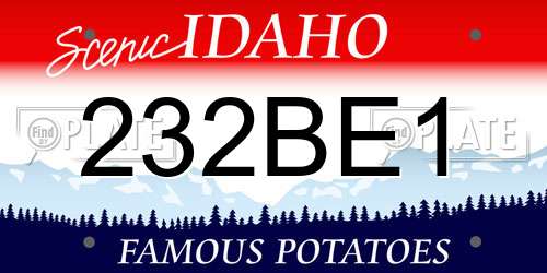 232BE1 Idaho License Plate