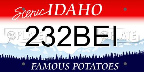 232BEI Idaho License Plate