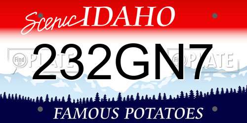 232GN7 Idaho License Plate