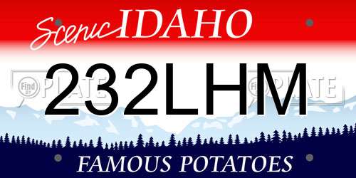 232LHM Idaho License Plate