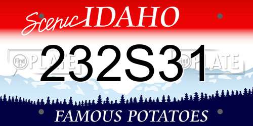 232S31 Idaho License Plate
