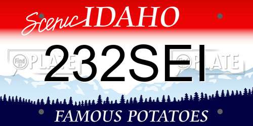 232SEI Idaho License Plate
