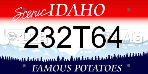 232T64 Idaho License Plate