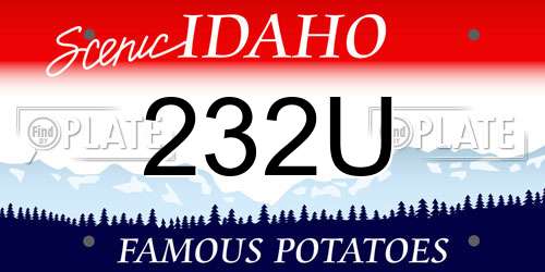 232U Idaho License Plate