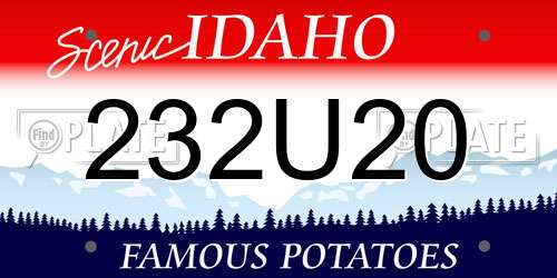 232U20 Idaho License Plate