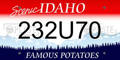 232U70 Idaho License Plate