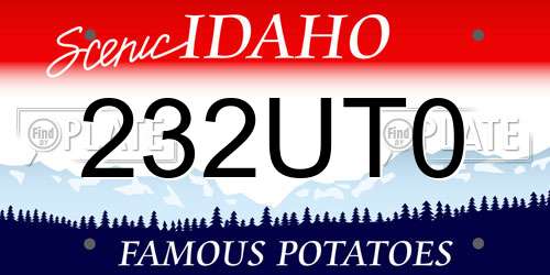 232UT0 Idaho License Plate