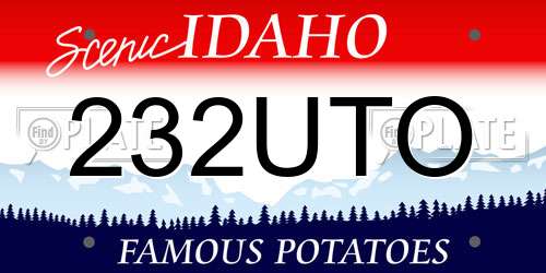 232UTO Idaho License Plate