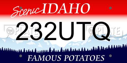 232UTQ Idaho License Plate