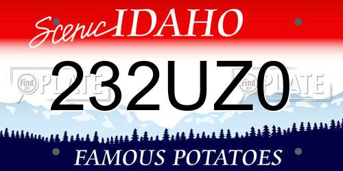 232UZ0 Idaho License Plate