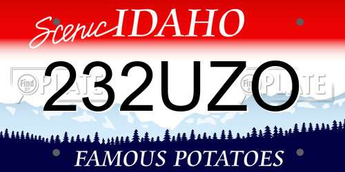 232UZO Idaho License Plate