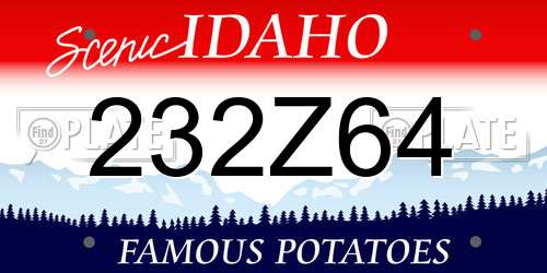 232Z64 Idaho License Plate